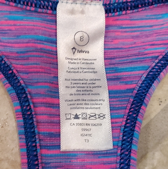 Ivivva Athletic Tank Top Pink Sz 8 - Picture 4 of 4